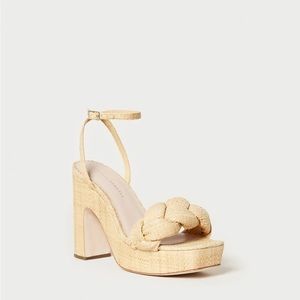 Loeffler Randall Fae Platform Sandal Heel Natural sz 8